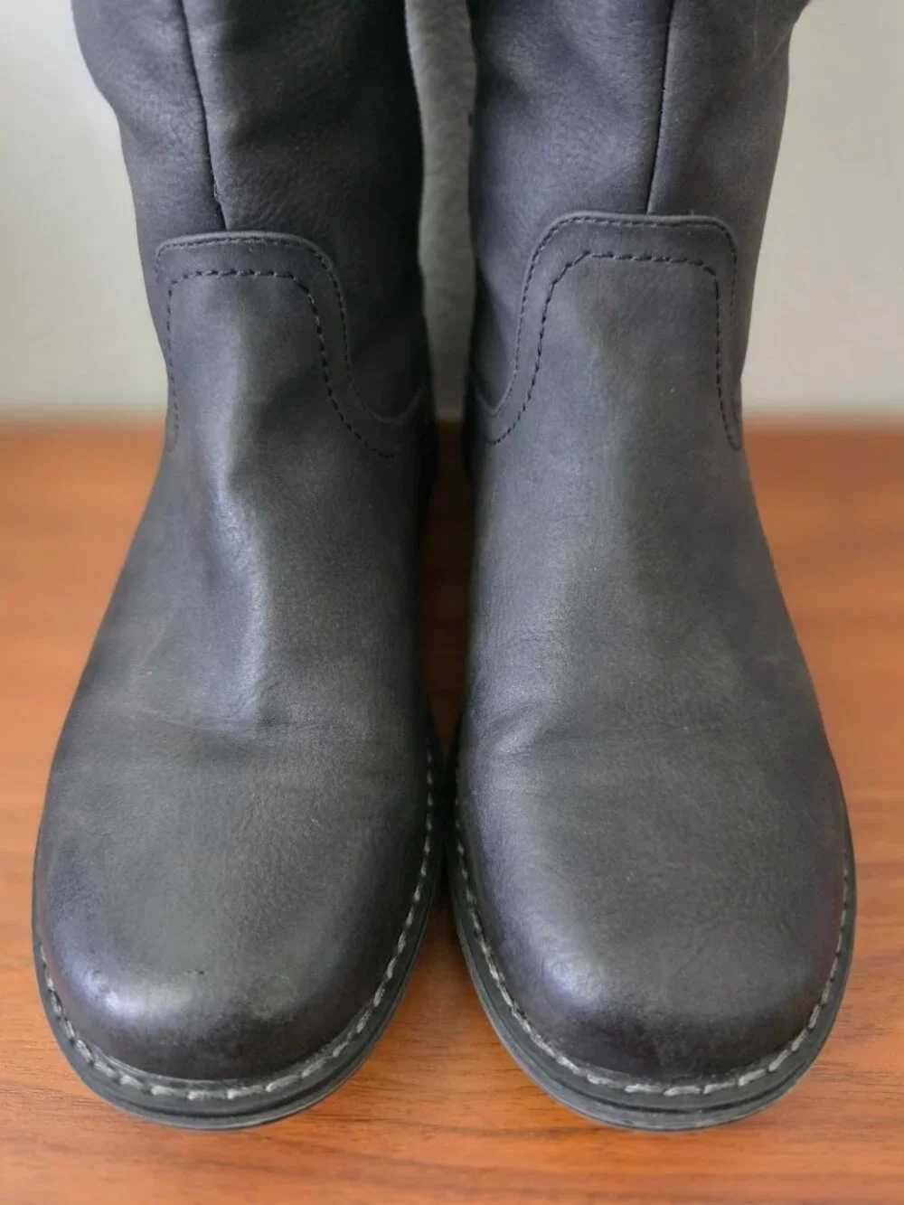 Extreme By Eddie Marc DELILAH Black Knee-High Faux Leather Side-Zip Boots Sz 8 - Picture 3 of 10